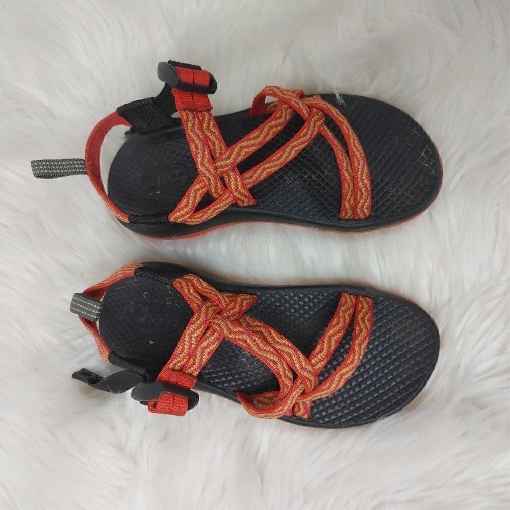 Size 13 Chaco Kid's ZX1 Ecotread Red Orange Yellow